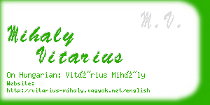 mihaly vitarius business card